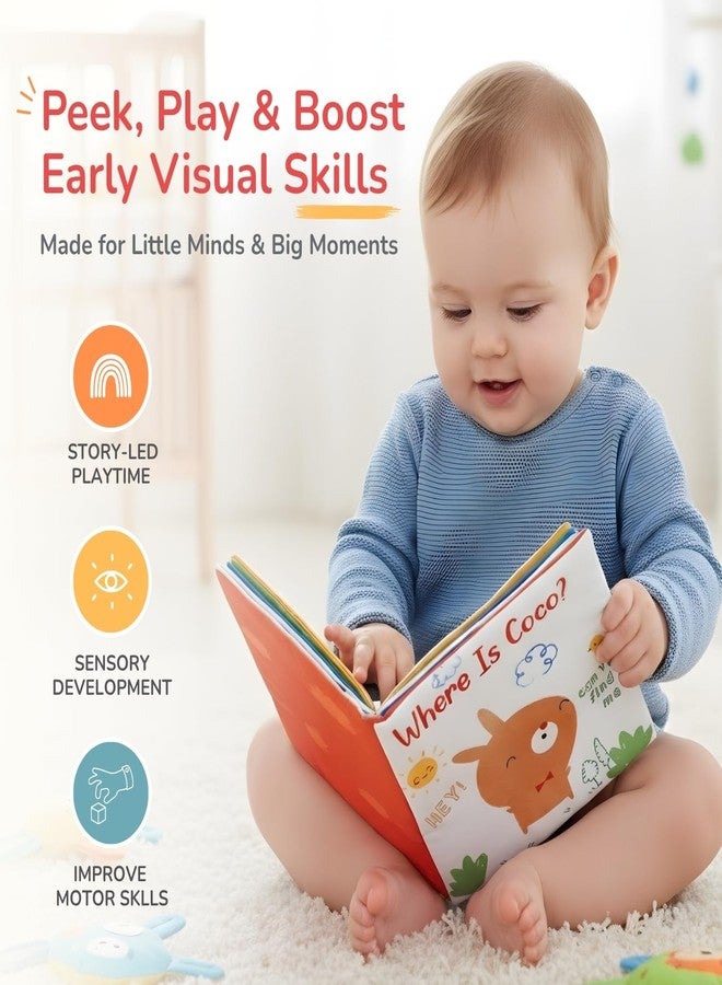 Tidy Sleep Where is Coco Book | Colorful Baby Sensory Book - High Contrast Cloth Book for Newborns 0-12 Months, Vision and Observation Skills Development Ideal Gift for Newborns - Image 2